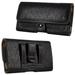 Premium Leather Horizontal Belt Pouch with Dual Card Pocket (6.5 inch & Above Screen Size) - Black
