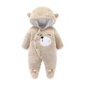 Qxutpo Kids Girls Jackets Romper Bear Baby Fuzzy Jumpsuit Hooded Buttons Jackets Size 3-6M