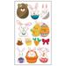 Midewhik Easter Cute Stickers 1 Sheet Easter Sticker Body Temporary Art Painting Easter Eggs Carrot Rabbit Decorations Design For Easter Party Favors