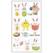 Midewhik Easter Cute Stickers 1 Sheet Easter Sticker Body Temporary Art Painting Easter Eggs Carrot Rabbit Decorations Design For Easter Party Favors