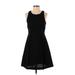 Ann Taylor LOFT Casual Dress - Party Crew Neck Sleeveless: Black Solid Dresses - Women's Size 2