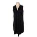 Equipment Casual Dress - Shirtdress: Black Dresses - Women's Size Small