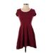 Aeropostale Casual Dress - A-Line: Burgundy Solid Dresses - Women's Size Small