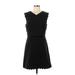 Rebecca Taylor Casual Dress - Party V-Neck Sleeveless: Black Solid Dresses - Women's Size 12