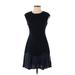 Rebecca Taylor Casual Dress - A-Line High Neck Sleeveless: Black Solid Dresses - Women's Size 2