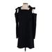 Amanda Uprichard Cocktail Dress - Shift Cold Shoulder Long sleeves: Black Print Dresses - Women's Size P