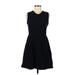 Gap Cocktail Dress - A-Line Crew Neck Sleeveless: Black Solid Dresses - Women's Size 6