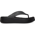 Crocs Black Getaway Platform Glitter Flip Shoes