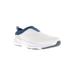 Wide Width Women's Stability Slip-On Sneaker by Propet in White Navy (Size 8 W)