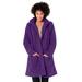 Plus Size Women's Hooded A-Line Fleece Coat by Woman Within in Radiant Purple (Size 18 W)