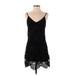 Express Casual Dress - A-Line V Neck Sleeveless: Black Print Dresses - Women's Size X-Small