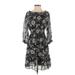 Bar III Casual Dress: Black Floral Dresses - Women's Size Small