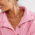 Free People Jewelry | Free People Lara Layers Choker Necklace | Color: Gold/White | Size: Os