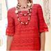 Anthropologie Dresses | Anthropologie Moulinette Soeurs Dazzling Lights Cotton Coral Lace Dress 10m Euc | Color: Orange/Pink | Size: M