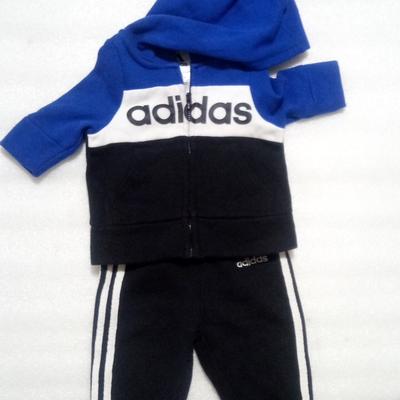 Adidas Matching Sets | Baby Boy Blue And Black Adidas Sweatshirt 0-3 Months | Color: Black/Blue | Size: 0-3mb