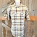 Columbia Shirts | Columbia Pfg Omni Shade Xl Brown Plaid Vented Short Sleeve Active Button Up | Color: Cream/Tan | Size: Xl