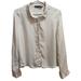 Zara Tops | 100% Silk Womans Zara Long Sleeve Button-Up Size Large | Color: Cream | Size: L