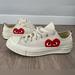 Converse Shoes | Converse Comme Des Garons Play Sneakers | Color: Cream/Red | Size: 8