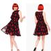 Kate Spade Dresses | Kate Spade Floral Poppy Silk Chiffon Tiered Mini Dress | Color: Black/Red | Size: 0