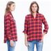 Madewell Tops | Madewell Flannel Cotton Cargo Workshirt In Altamira Plaid | Color: Blue/Red | Size: S