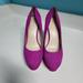 Jessica Simpson Shoes | Jessica Simpson Nellah Pumps In Fuschia Suede With Gold Accents Sz 8.5 | Color: Gold/Pink | Size: 8.5