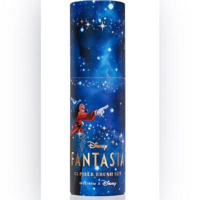 Disney Makeup | Disney Fantasia 12 Makeup Brush Set For Face And Eyes New In Box Vegan | Color: Blue/Gold | Size: Os