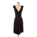 Diane von Furstenberg Cocktail Dress - Party V-Neck Sleeveless: Brown Solid Dresses - Women's Size 2