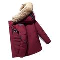 Men's Down Jacket Warm Snow Coat Men's Winter Parka Casual Jackets With Hooded Waterproof Ski Coats (Color : Red, Size : XXL)