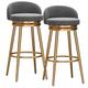 Bar Stools Counter Height Adjustable Bar Stool Set of 2, Modern Velvet Barstools with Back and Footrest Padded Barstools Swivel Bar Chairs,for Home Kitchen Island Breakfast Bar Kitchen Island