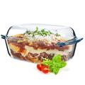 KADAX Glass Roaster, Casserole Dish with Lid Made of Heat-resistant Glass, Fireproof Vessel for Lasagna, Vegetable Stew, Glass Roasting Dish for Roasting in the Oven (Rectangular - 5.8 L)