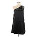 Ya Los Angeles Casual Dress - Party One Shoulder Sleeveless: Black Solid Dresses - New - Women's Size Large