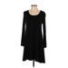 Socialite Casual Dress - A-Line Scoop Neck Long sleeves: Black Print Dresses - Women's Size Medium