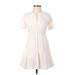 Madewell Casual Dress - Mini Keyhole Short sleeves: Ivory Solid Dresses - Women's Size 00