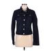 Elle Denim Jacket: Short Blue Print Jackets & Outerwear - Women's Size Medium