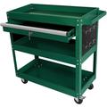 WFX Utility™ 3 Tier Rolling Tool Cart, Heavy Duty Utility Cart Tool Organizer w/ Storage Drawer Steel in Green | 26.2 H x 27.6 W x 13.8 D in | Wayfair