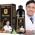 Shampooing à Coloration Instantanée 3 en 1 Teinture Cheveux Bruns à Base de Plantes Document Noir