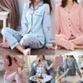 Ensemble de pyjamas à manches longues pour femmes enceintes vêtements d'intérieur en coton
