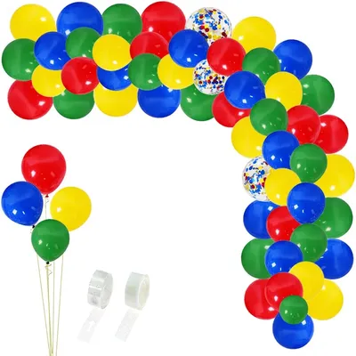 Kit d'arche de guirxiété de ballons à l'hélium avec confettis arc-en-ciel ballons de carnaval