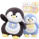 Pingouins en peluche pour enfants peluches peluches cheveux moelleux gris bleu rose mer