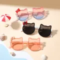 Lunettes de soleil mignonnes avec nœud en acrylique pour enfants protection UV extérieure lunettes