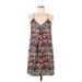 Casual Dress - Slip dress: Burgundy Batik Dresses - Women's Size Small