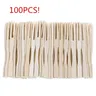 Forchetta usa e getta da 100 pezzi forchetta per bastoncini di bambù con frutta Dim sum
