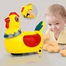 Bambini elettrico gallina che depone uova giocattolo a piedi musica giocattoli educativi interattivi