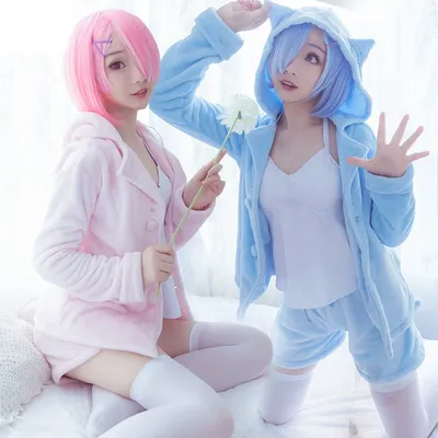 Cosplay Re:Life in a different world from zero Cosplay Rem Ram Sexy Cat Ear Ver Kostüm Damen Anime Image