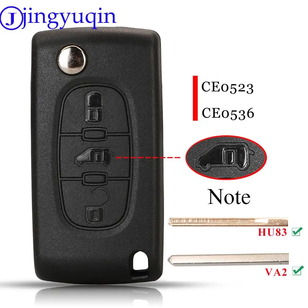 Jingyuqin 3 Tasten Remote Autos chl üssel Shell Cover Case für Peugeot Partner 407 für Citroen Berlingo Versand Ersatz Image