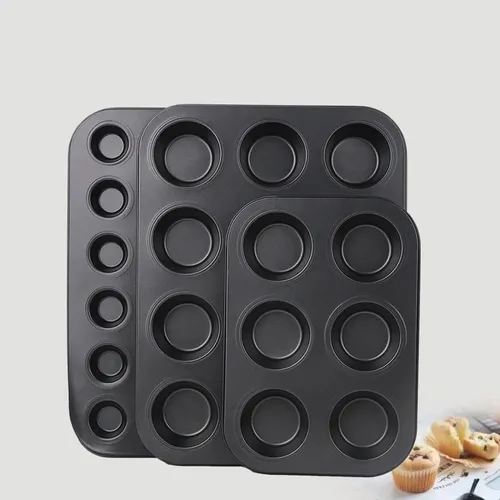 24-Loch runde Kuchen form Kohlenstoffs tahl Antihaft-Muffin Kuchen form DIY Home Muffin Tasse