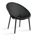 2xhome Mid-Century Modern Plastic Lounge Chair Plastic Legs with Breathable Perforated Egg Shaped Seat for Indoor/Outdoor Use.