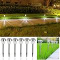 WSBDENLK Solar Outdoor Lights 6Pcs Solar Lights Stainless Steel Lampshade Led Light White Solar Lights for Patio Yard Walkway Solar Ground Lights Yard Lights Outdoor Solar Powered