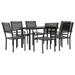 vidaXL Patio Dining Set Outdoor Table and Chair Black Steel and Textilene