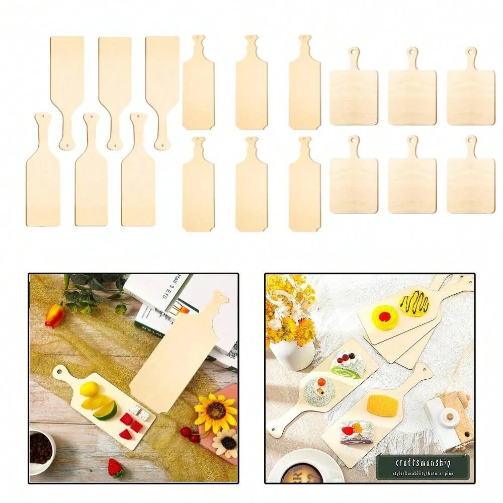 Mini-Schneidebrett aus Holz, Charcuterie-Bretter, Paddel, leer, kleines Schneidebrett mit Griff, Küchen-Schneideblöcke, Küchenutensilien Image